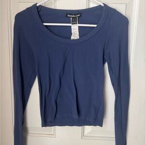 Charlotte Russe Blue Fitted Long Sleeve Tee